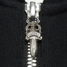 Load image into Gallery viewer, CHROME HEARTS クロムハーツ オールインワン マルチモチーフ レザーパッチ ダガージップ ツナギ ブラック サイズS 良好 中古 49400