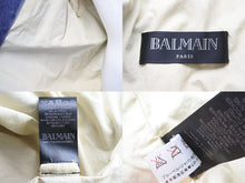 画像をギャラリービューアに読み込む, BALMAIN バルマン デニムジャケット ダブルライダースジャケット ヴィンテージ加工 S 6HT245D428D コットン ブルー 美品 中古 49446