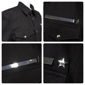 Givenchy ジバンシー ジャケット ウエスタンシャツ 15F 0930 471 ブラック シルバー金具 サイズS 美品 中古 49449