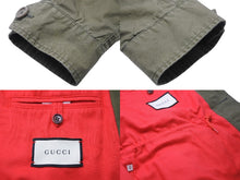 画像をギャラリービューアに読み込む, [USED/中古]GUCCI グッチ ジャケット カーキ レッド コットン 48 475041 Bランク 中古 49500