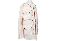 画像をギャラリービューアに読み込む, FAITH CONNEXION フェイスコネクション 18SS ペイント加工ミリタリージャケット コットン ピンク サイズXS 美品 中古 49501