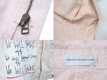 画像をギャラリービューアに読み込む, FAITH CONNEXION フェイスコネクション 18SS ペイント加工ミリタリージャケット コットン ピンク サイズXS 美品 中古 49501