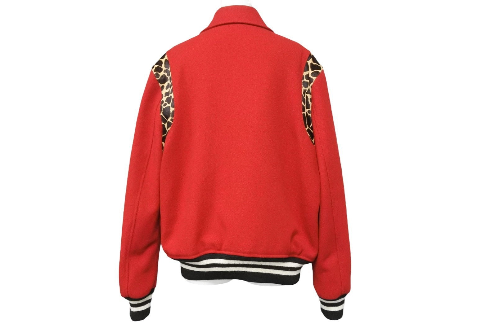 SAINT LAURENT サンローラン スタジャン ブルゾン ハラコレオパード切替 361790 Y580F ウール ナイロン 14AW レッド  美品 中古49503 – Casanova Vintage