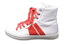 画像をギャラリービューアに読み込む, AMIRI アミリ ハイカットスニーカー SUNSET サンセット レザーホワイト レッド シルバー金具 サイズ44 美品 中古 49537