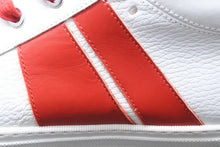 画像をギャラリービューアに読み込む, AMIRI アミリ ハイカットスニーカー SUNSET サンセット レザーホワイト レッド シルバー金具 サイズ44 美品 中古 49537