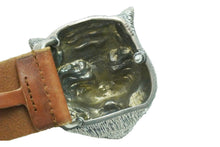 画像をギャラリービューアに読み込む, GUCCI グッチ ベルト タイガーヘッド バックル 407052 CVEBN ブラウン シルバー金具 レザー サイズ90・36 美品 中古 49552