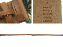 画像をギャラリービューアに読み込む, GUCCI グッチ ベルト タイガーヘッド バックル 407052 CVEBN ブラウン シルバー金具 レザー サイズ90・36 美品 中古 49552