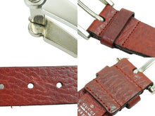 画像をギャラリービューアに読み込む, GUCCI グッチ レザーベルト ソーホーロゴ 295327 イタリア製 レザー レッド シルバー 金具 サイズ90・36 良品 中古 49555