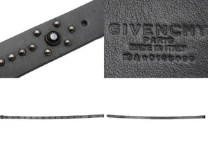 Givenchy ジバンシー ベルト バックル IGA014690 スタッズ イタリア製 レザー ブラック 美品 中古 49556