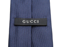 画像をギャラリービューアに読み込む, GUCCI グッチ ネクタイ 蝶ネクタイ 紳士 シルク ブルー ロゴ GG柄 服飾小物 トムフォード期 美品 中古 49558