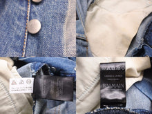 画像をギャラリービューアに読み込む, BALMAIN バルマン デニムパンツ スキニーパンツ ダメージ加工 W4HT598C483V コットン ブルー サイズ32 美品 中古 49565