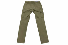 Load image into Gallery viewer, BALMAIN バルマン バイカーパンツ W4HT552C163 JAPAN製 コットン ポリウレタン カーキ シルバー金具 サイズ32 美品 中古 49567