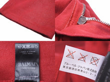 画像をギャラリービューアに読み込む, BALMAIN バルマン デニムパンツ バイカーパンツ T500B406G コットン レッド シルバー金具 サイズ32 メンズ 美品 中古 49570