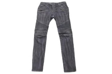 Load image into Gallery viewer, BALMAIN バルマン バイカー パンツ グレー系 ボトムス シルバー金具 灰色 ブラック 黒 サイズ33 良好 中古 49572