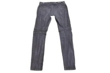 Load image into Gallery viewer, BALMAIN バルマン バイカー パンツ グレー系 ボトムス シルバー金具 灰色 ブラック 黒 サイズ33 良好 中古 49572