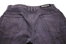 Load image into Gallery viewer, BALMAIN バルマン バイカー パンツ グレー系 ボトムス シルバー金具 灰色 ブラック 黒 サイズ33 良好 中古 49572