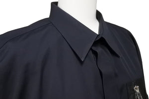 Givenchy ジバンシー リング ジップ 長袖シャツ デザイン 黒 ブラック トップス サイズ41 中古 美品 49590