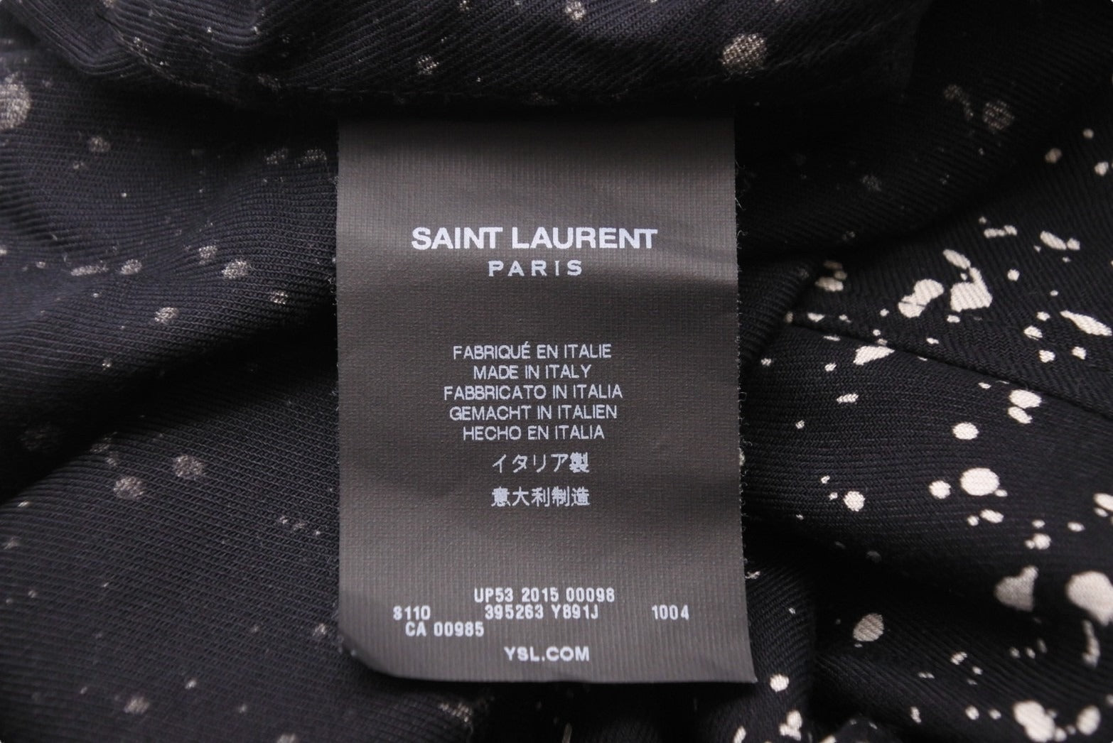 極美品 SAINT LAURENT サンローラン 長袖シャツ 395263 スプラッター