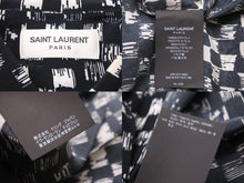 Load image into Gallery viewer, 極美品 SAINT LAURENT サンローラン 長袖シャツ ブロックチェック 501978 シルク ブラック サイズ40 中古 49597