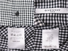 画像をギャラリービューアに読み込む, GIVENCHY ジバンシー ポケットジップ チェック柄 長袖シャツ 17J 6211 328 コットン ブラック ホワイト サイズ40 美品 中古 49598