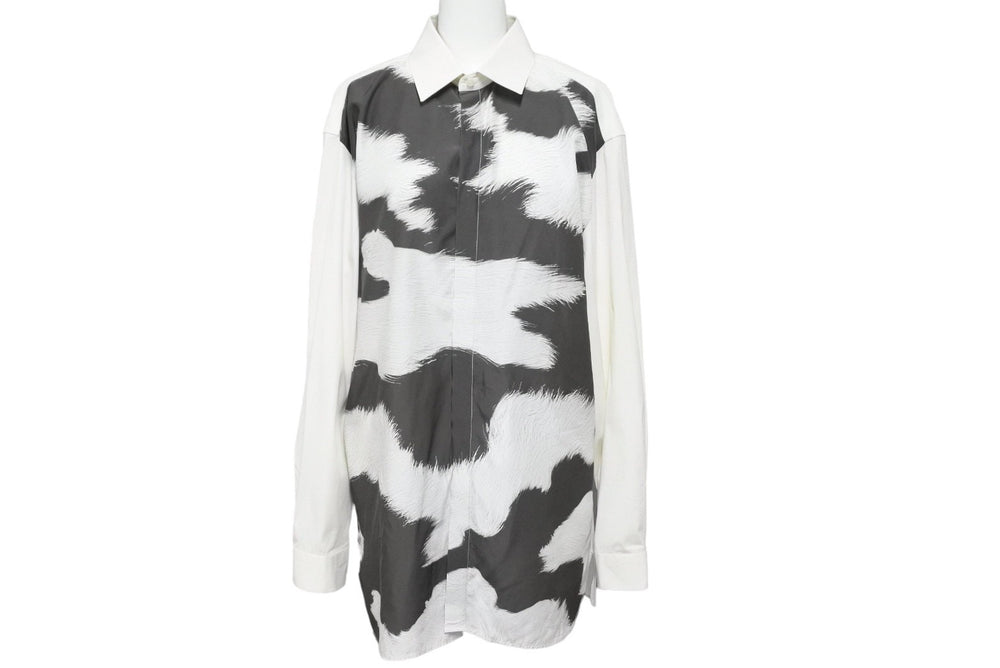 NEIL BARRETT Long sleeve shirt PBCM331C-A016S Cotton Nylon Polyurethane Black White 41 Good Condition Used 49605