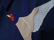 画像をギャラリービューアに読み込む, Stella McCartney ステラマッカートニー 17SS 459671 燕 刺繍 長袖シャツ ブルー トップス 鳥 サイズ40 良品 中古 49614