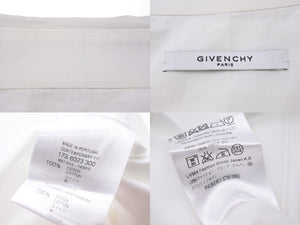 GIVENCHY ジバンシー ライン縁取り長袖シャツ トップス 17S 6023 300 コットン ブラック ホワイト サイズ40 美品 中古 49615