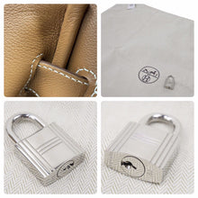Load image into Gallery viewer, 超レア色 新品同様 HERMES エルメス オータクロア50 トワル ゴールド シルバー金具 Y刻印 中古 49672