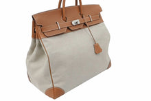 Load image into Gallery viewer, 超レア色 新品同様 HERMES エルメス オータクロア50 トワル ゴールド シルバー金具 Y刻印 中古 49672