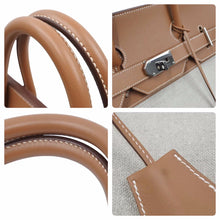 Load image into Gallery viewer, 超レア色 新品同様 HERMES エルメス オータクロア50 トワル ゴールド シルバー金具 Y刻印 中古 49672