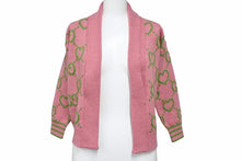 画像をギャラリービューアに読み込む, 極美品 GUCCI グッチ ガールズ カーディガン GG柄 2022-23AW イタリア製 ウール ポリウレタン ピンク グリーン サイズS 中古 49674