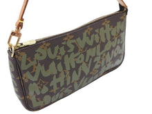 画像をギャラリービューアに読み込む, LOUIS VUITTON ルイヴィトン ポシェットアクセソワールモノグラムグラフィティ M92191 ハンドバッグ カーキ 美品 中古 49708