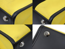 画像をギャラリービューアに読み込む, BALENCIAGA バレンシアガ トートバッグ ショルダーバッグ ハードウェア キャンバス イエロー ブラック シルバー金具 美品 中古49716