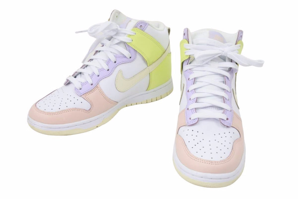 NIKE ナイキ スニーカー ダンクハイ ウィメンズ カシミア DD1869-108 ホワイト パステルカラー 25cm 美品 中古 49757