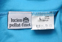 画像をギャラリービューアに読み込む, Lucien Pellat-Finet ルシアンペラフィネ 半袖Ｔシャツ ドクロ柄 コットン ブルー サイズL 美品 中古 49776