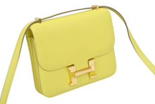 Load image into Gallery viewer, 極美品 HERMES エルメス ショルダーバッグ ミニ コンスタンス3 ライム スイフト D刻印 中古 49789