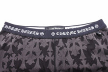 画像をギャラリービューアに読み込む, CHROME HEARTS クロムハーツ パンツ レギンス CHクロス 総柄 コットン ブラック グレー サイズL 中古 49822