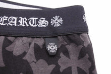 画像をギャラリービューアに読み込む, CHROME HEARTS クロムハーツ パンツ レギンス CHクロス 総柄 コットン ブラック グレー サイズL 中古 49822