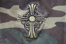 画像をギャラリービューアに読み込む, ChromeHearts クロムハーツ Tシャツ トップス クロス USA製 コットン カモフラージュ グリーン サイズM 美品 中古 49845