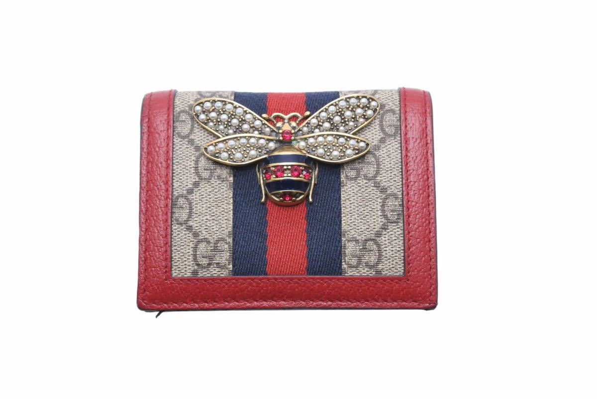 GUCCI グッチ★クイーンマーガレットBeeビー★二つ折り財布 GUCCI（グッチ） 二つ折り財布 クイーンマーガレット ビー 476072