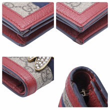 画像をギャラリービューアに読み込む, GUCCI グッチ 二つ折り財布 クイーン マーガレット ビー コンパクトウォレット 赤 476072 美品 中古 49857