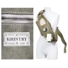 Load image into Gallery viewer, 新品未使用 KAPITAL キャピタル 帆布 リトルスナフキンバッグ ショルダーバッグ スーベニアリメイク コットン レザー カーキ 49917