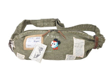 Load image into Gallery viewer, 新品未使用 KAPITAL キャピタル 帆布 リトルスナフキンバッグ ショルダーバッグ スーベニアリメイク コットン レザー カーキ 49917