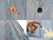 Load image into Gallery viewer, 新品同様 KAPITAL キャピタル デニムドラッキングコート ロングコート パッチワーク コットン ブルー メンズ 中古 49926