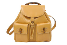 画像をギャラリービューアに読み込む, GUCCI グッチ ヴィンテージ リュック・デイパック バンブーリュック ブラウン レザー 003 2058 0016 美品 中古 49933