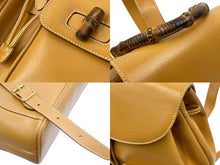 画像をギャラリービューアに読み込む, GUCCI グッチ ヴィンテージ リュック・デイパック バンブーリュック ブラウン レザー 003 2058 0016 美品 中古 49933