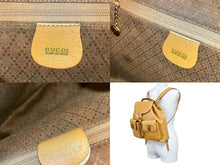 画像をギャラリービューアに読み込む, GUCCI グッチ ヴィンテージ リュック・デイパック バンブーリュック ブラウン レザー 003 2058 0016 美品 中古 49933