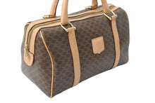Load image into Gallery viewer, CELINE セリーヌ ボストンバッグ ヴィンテージ マカダム柄 ブラウン ゴールド金具 美品 中古 49970