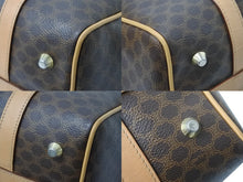 Load image into Gallery viewer, CELINE セリーヌ ボストンバッグ ヴィンテージ マカダム柄 ブラウン ゴールド金具 美品 中古 49970