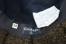 画像をギャラリービューアに読み込む, CHANEL シャネル ガーデンハット 帽子 サンシェード アウトドア 9467x05806 ツイード ブラウン 58 ユニセックス 美品 中古 49996